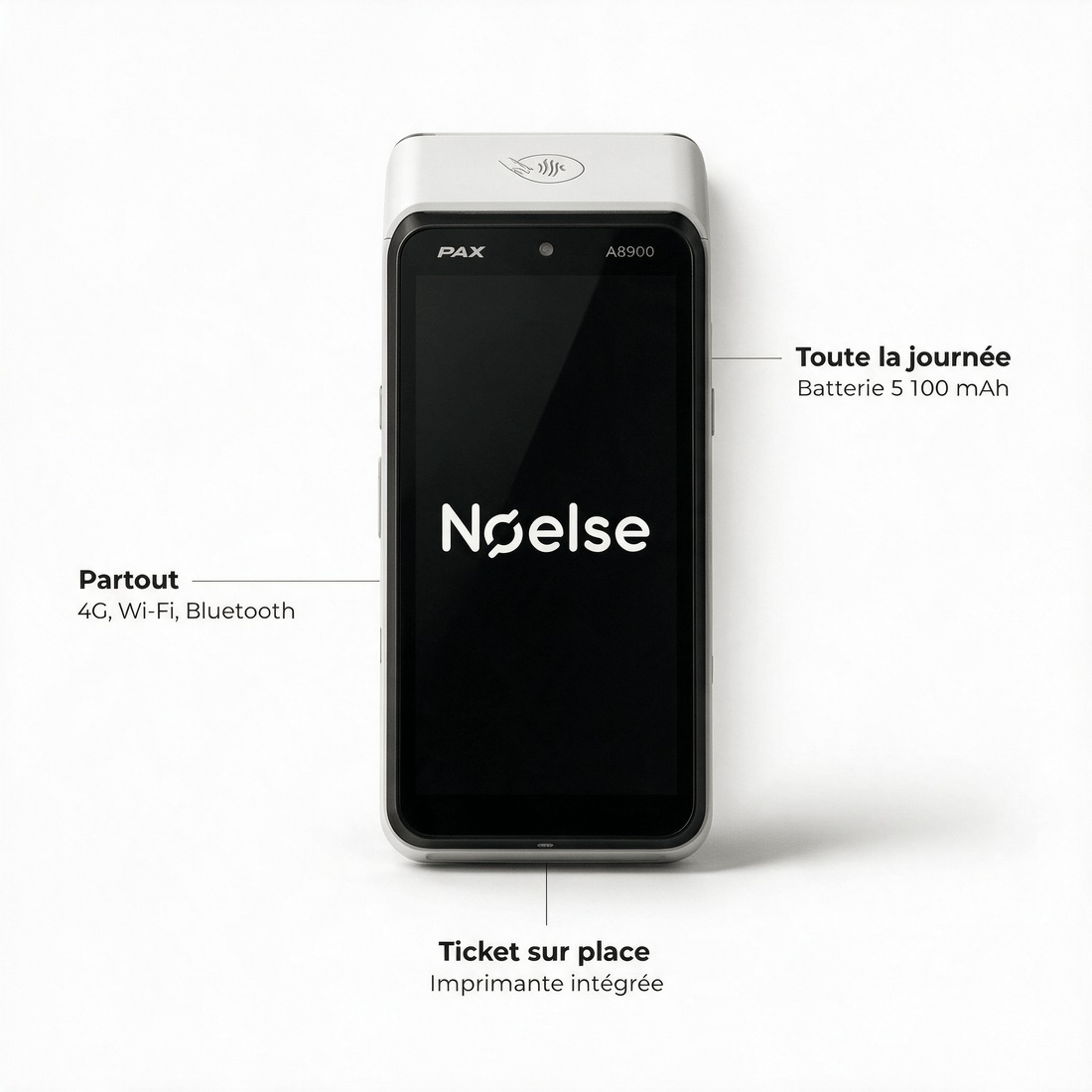 Terminal mobile pro - NoelseTerminal mobile proTerminal de paiement (TPE)PAXNoelsePAX-A8900Terminal mobile pro